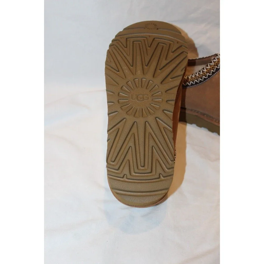 UGG MEN'S TASMAN II SUEDE SHEARLING LINED CLOG SLIPPERS CHESTNUT 11